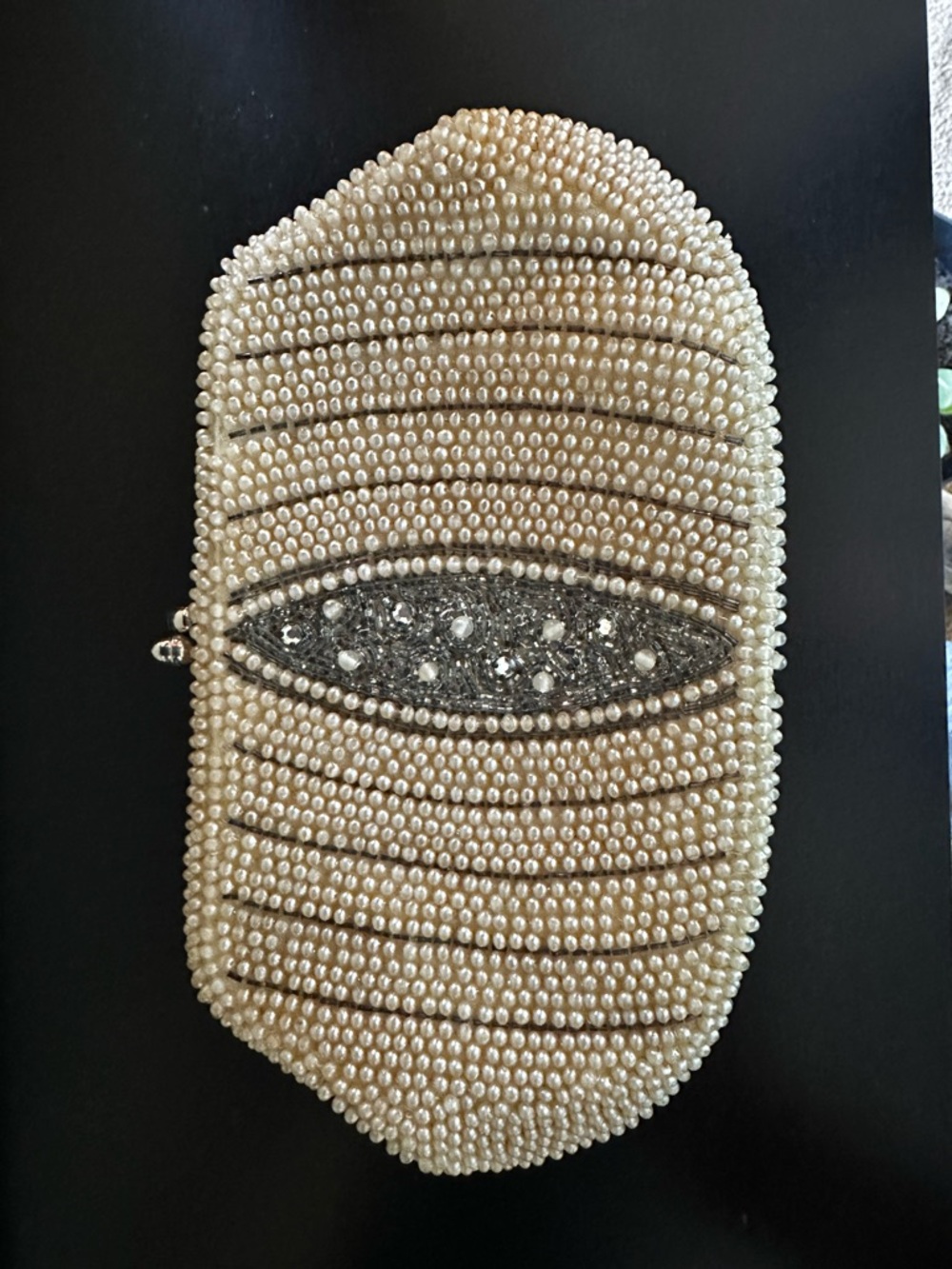 1950s Vintage Pearl Beaded Evening Clutch - Ivory